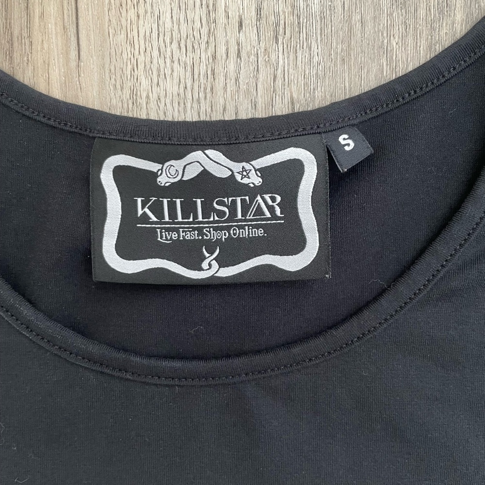 Killstar Weird Girl Black Crop Top Women’s Small Gothic Grunge Alt - Picture 2 of 3